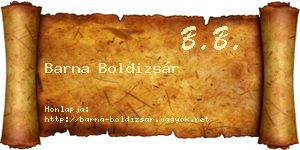 Barna Boldizsár névjegykártya